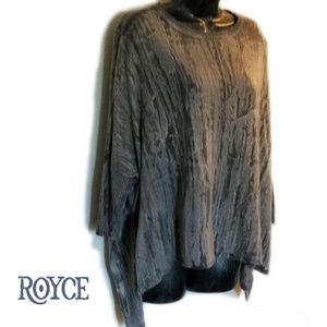 🐞 WOMENS Petite Grey Mid-Sleeve Hi-Low Small Petite Pullover